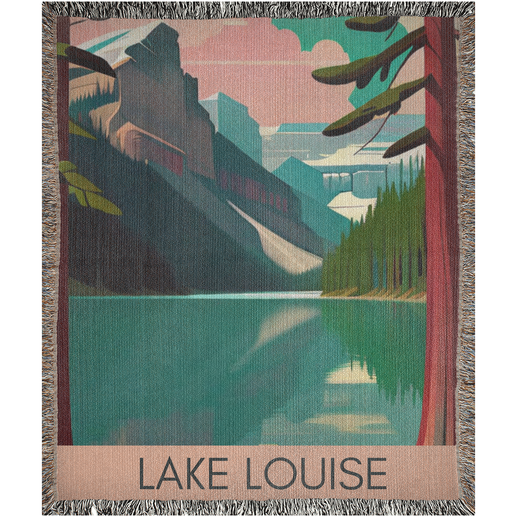 Lake Louise WPA Inspired Woven Blanket