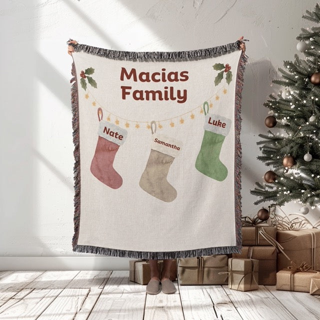 Personalized Christmas Stocking Blanket