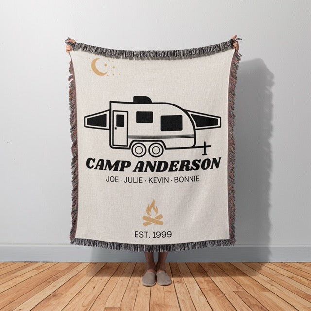 Hybrid Camper Personalized Woven Blanket