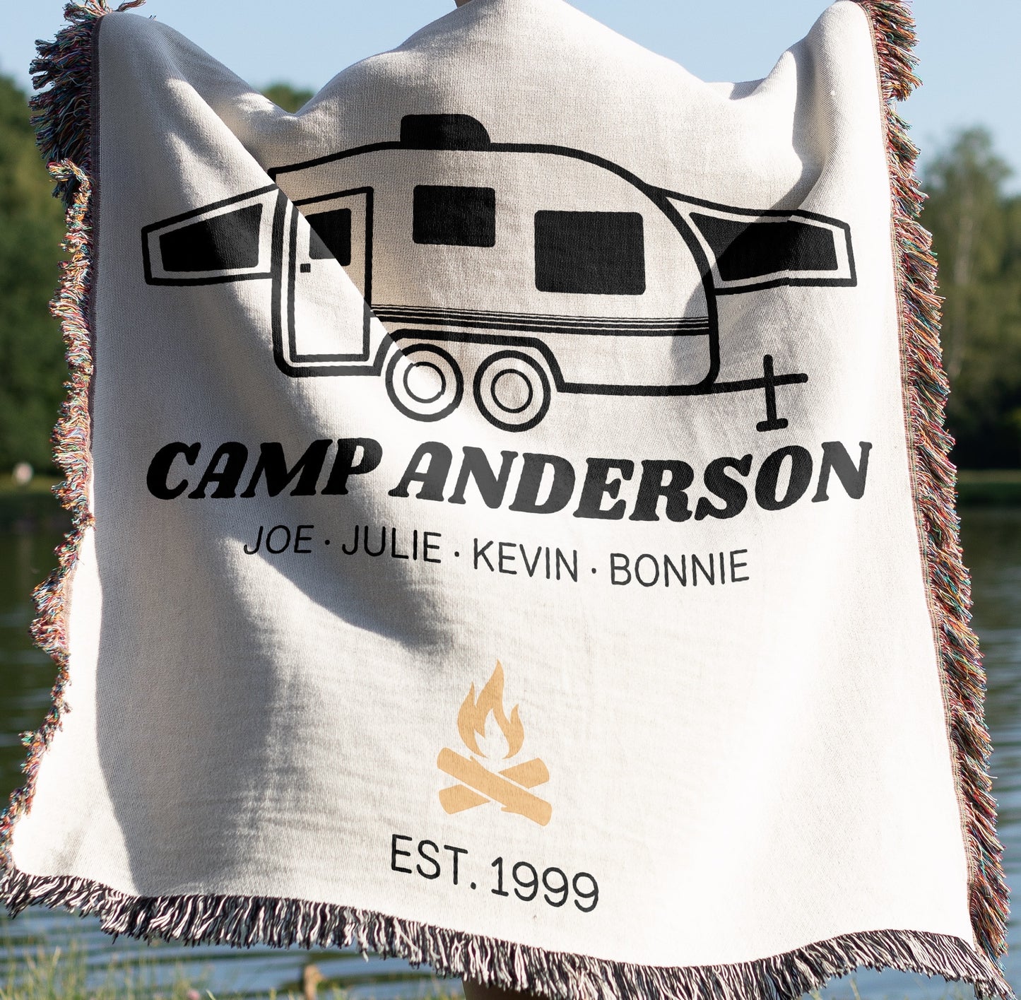 Hybrid Camper Personalized Woven Blanket