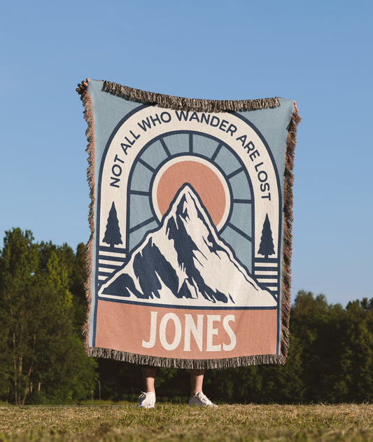 Personalized Not All Who Wander Woven Blanket