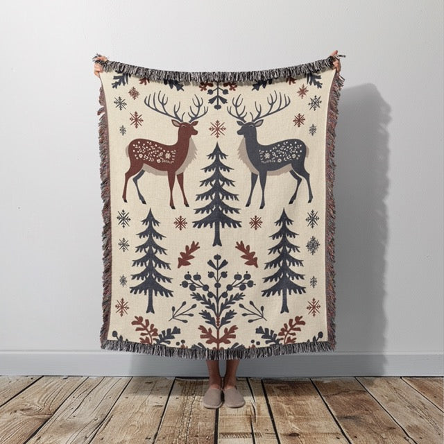 Scandinavian Folk Art Christmas Blanket