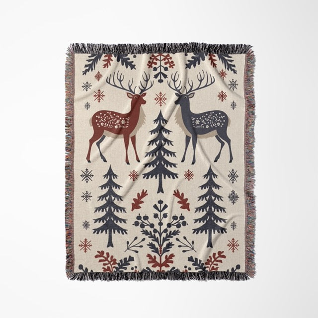 Scandinavian Folk Art Christmas Blanket