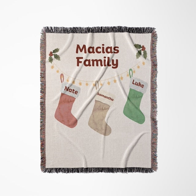 Personalized Christmas Stocking Blanket