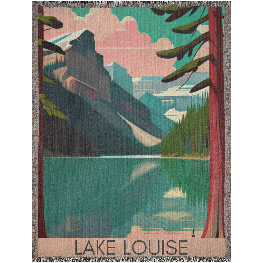 Lake Louise WPA Inspired Woven Blanket